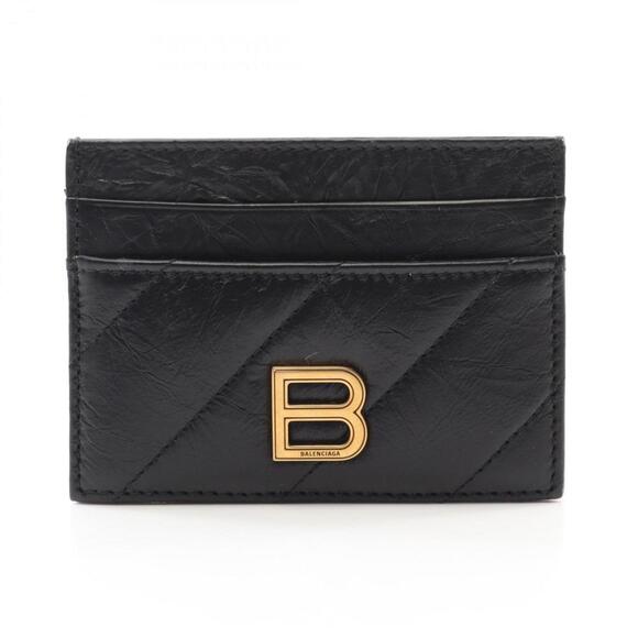 BALENCIAGA Black Leather Card Holder - Picture 1 of 5